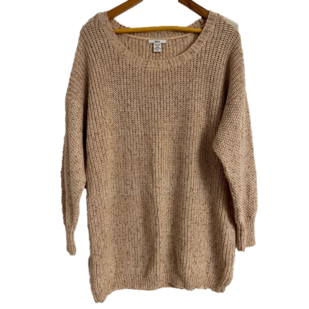 Bar III Women’s Cable Knit Oversized Sweater Light Peach Size XLarge